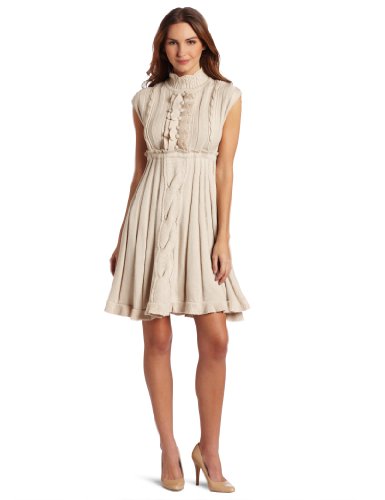 Jessica Simpson Women's Turtle Neck Sweater Dress, Off-white , Medium