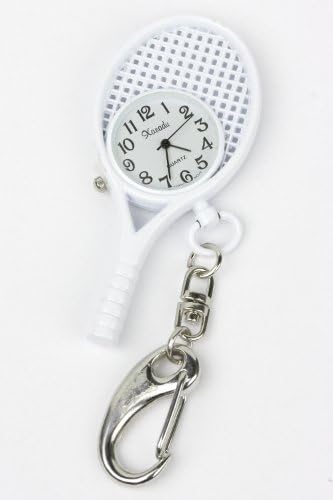 LAUREN SPADE Tennis Racket Keychain w/Watch (White)