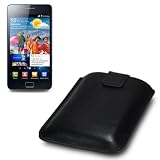 SAMSUNG I9100 GALAXY S2 II PREMIUM PU LEATHER POCKET CASE / COVER / POUCH BLACK PART OF THE QUBITS ACCESSORIES RANGEby Qubits