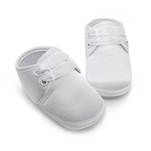 Delebao Baby Infant Lace Up Satin Christening Baptism Shoes Bootie Slippers Sneakers