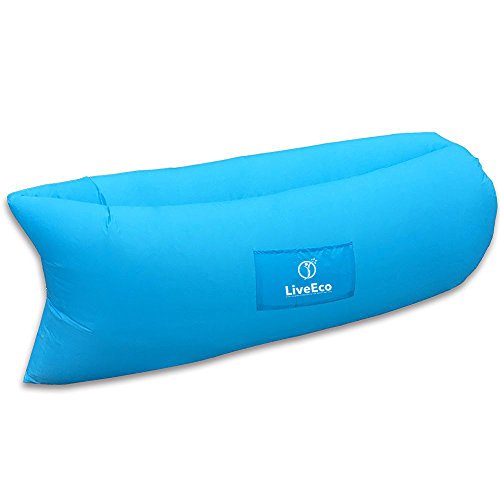 LiveEco Outdoor Inflatable Lounger Air Sofa Bag | Portable Hangout Couch | Great for the Beach, Camping, Concerts and More! | 100% Satisfaction Guarantee (Blue)