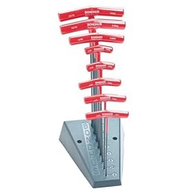 Bondhus 13189 Set of 8 Balldriver and Hex T-handles with Stand, sizes 2-10mm