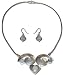 Girls Jewelry Silver Rainbow Earrings Necklace Set (snklcs097)