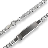 Gravur ID Schild Armband für Damen echt Sterling Silber 925 Länge 19cm (402005) GRATIS-SOFORT-GRAVUR