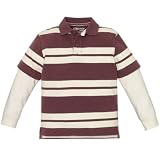 faux-layered striped polo