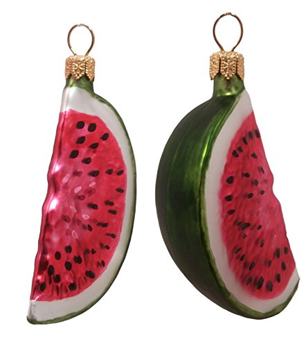 Watermelon Slices Fruit Polish Mouth Blown Glass Christmas Ornament Set of 2 Watermelon Slices Fruit Polish Mouth Blown Glass Christmas Ornament Set of 2