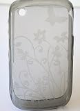 New Smoke Color Butterfly Flower Garden Crystal Soft Skin Candy Silicone Case for Blackberry Curve 8520 / 8530