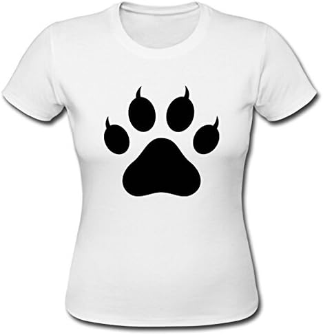 Bear Paws Pattern Tultex Girls T-shirt Large White