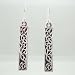 Long Dangle Leaf Design Rectangular Earrings in Sterling Silver with Patina Finish, #8946