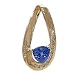 14K Yellow Gold Tanzanite and Diamond Pendant