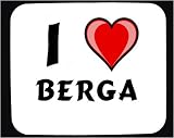 I Love Berga Decorated Mouse Pad
