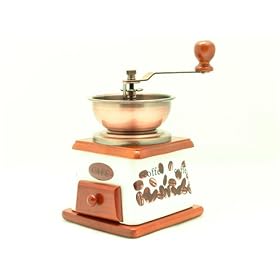 Coffee Grinder - Classical Style, Stoneware with Copper Tones