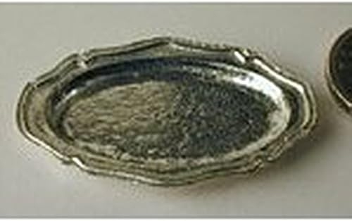 Warwick Miniatures Dollhouse Miniature Polished Metal Oval Serving Platter