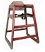 Restaurant style wooden high chair with safety belt in Mahogany finish