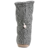 MUK LUKS Cable Knit Toggle  Bootie,Silver,Small (US Women's 5-6 M)