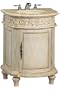 Chelsea 26 Inch Antique Ivory Sink Cabinet with Cream Granite Top, CREAM 26"W, ANTIQUE IVORY