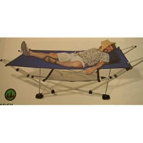 NEW Fold Hammock Large Outdoor STRONG Blue Nylon COZY
