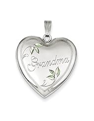 Sterling Silver 24mm Grandma Family Heart Locket