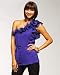 One Shoulder Chiffon Ruffle Tunic - VIOLET HAZE (M)