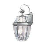Calvin - 3 Light Large Outdoor Wall Lighting Fixture - Brushed Nickel - Clear Beveled Glass - B7536