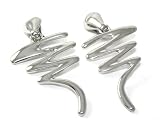 LARGE & Sqiggly Silver Tone Clip-On Earrings