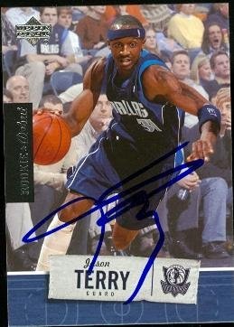 Jason Terry Autographed/Hand Signed Basketball Card (Dallas Mavericks) 2005 Upper Deck Rookie Debut