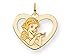 Disney Snow White Heart Charm in 14k White Gold
