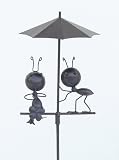 Gartenstecker  Ameisen mit Regenschirm  aus Metall 100 cm