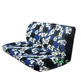 Universal-fit Hawaiian Bench Seat Cover - Blue Hawaii Hibiscus Floral Print