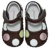 Pediped Originals *Giselle -- Choc Brown W/ Dots * Soft Leather-Soled Shoes! MEDIUM (US size: 5-5.5 / 12-18 months / EU Size 20)