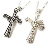 SILVER 925/シルバー925アラベスク クロス＆唐草 リングペアペンダントの画像