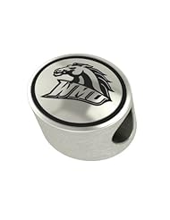 Western Michigan University Broncos College Bead Fits Most European Style Bracelets Including Pandora, Chamilia, Biagi, Zable, Troll and More. This High Quality Bead is Made In The U.S.A. And Is In Stock for Immediate Shipping