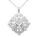10k White Gold Diamond Vintage Pendant (1/2 cttw, I-J Color, I2-I3 Clarity), 18" 10k White Gold Diamond Vintage Pendant (1/2 cttw, I-J Color, I2-I3 Clarity), 18"