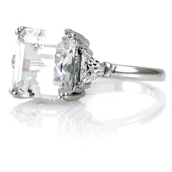 Martha's Engagement Ring - 3 Stone Asscher Cut CZ: Final Sale - 5