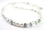 April Crystal Beaded Swarovski Crystal Freshwater Pearl Birthstone Necklace in Sterling Silver
