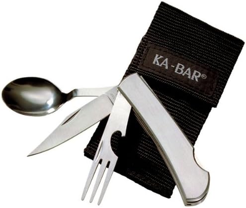 KaBar Cutlery 2-1300-7 Hobo Fork/Knife/Spoon Diner Set, With Ballistic Sheath