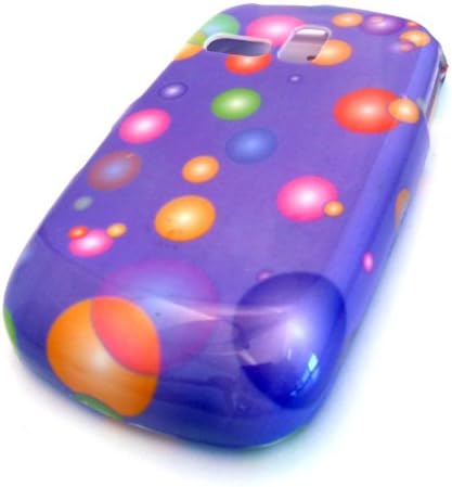 Samsung R355c Purple Polka Dot Bubble Balloon Design Gloss HARD Case Cover Skin Protector NET 10 Straight Talk