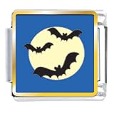 Bats And A Full Moon Italian Charms Bracelet Link