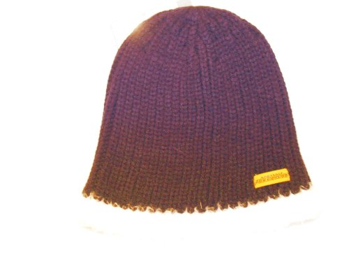 NASHVILLE PREDATORS Navy Ribbed Cuffless Knit Beanie Hat With White Faux Fur Edge - Adult