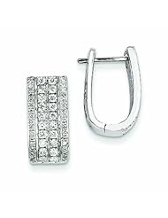 0.8 Carat 14K White Gold Diamond Hinged Hoop Earrings