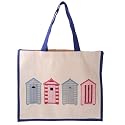 Beach Hut Cotton Bag, Blue