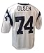 Autographed Merlin Olsen Autographed Rams White Throwback Jersey