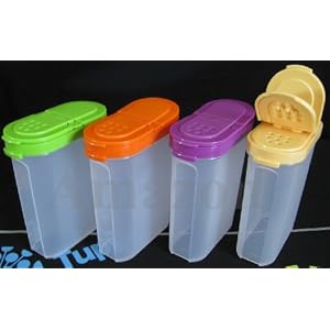 Tupperware Large Spice Containers Set of 4 Rare by Tupperware