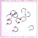 Mixed Color U Taper Horseshoe Ear Nose Nipple Lip Ring Body Piercing 10pcs P1312
