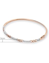 (X1000Diamond) 18K/750 Rose & White Gold Diamond Accent Bangle (Perimeter 55mm, 0.21ct, G-H Color, VS2-SI1 Clarity)