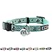 Pawtitas Glow in The Dark Cat Collar Safety Buckle Removable Bell Cat Collar Kitten Collar Teal Cat Collar