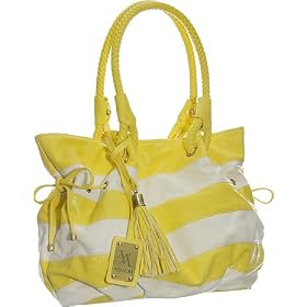 Oversized ''St. Croix'' Tote Purses - Brown, Black, Blue or Yellow & Off White