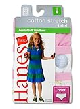 Hanes Girls Tagless Cotton Stretch Comfortsoft Brief 3 Pack