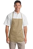 Medium Length Apron, Color: Khaki, Size: One Size