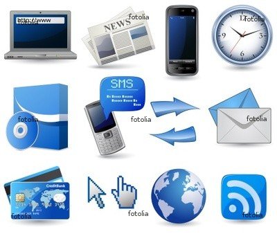 Business Website Icon Set Wall Decal (12